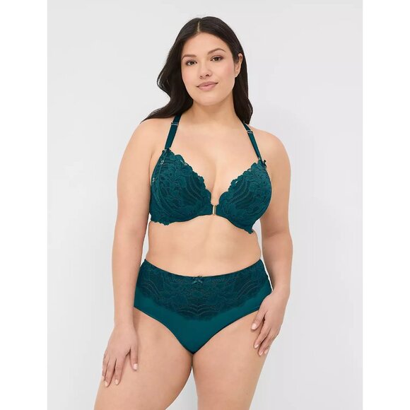 Lane Bryant Cacique Front Close Lace Back Boost Plunge Bra 42DDD - Picture 5 of 5